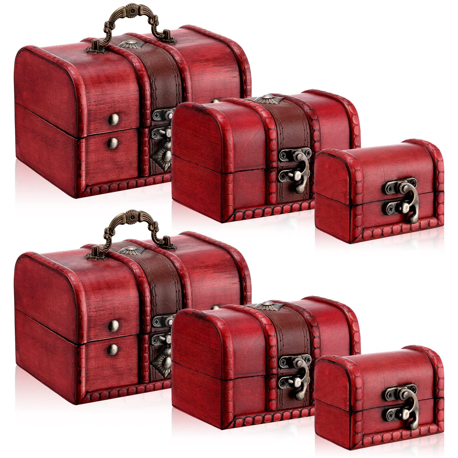 Amazon.co.jp: Yahenda 木製宝箱6個 宝箱3個セット 宝箱収納